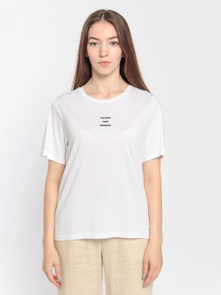 Футболка Tencel ™ с контрастным принтом 